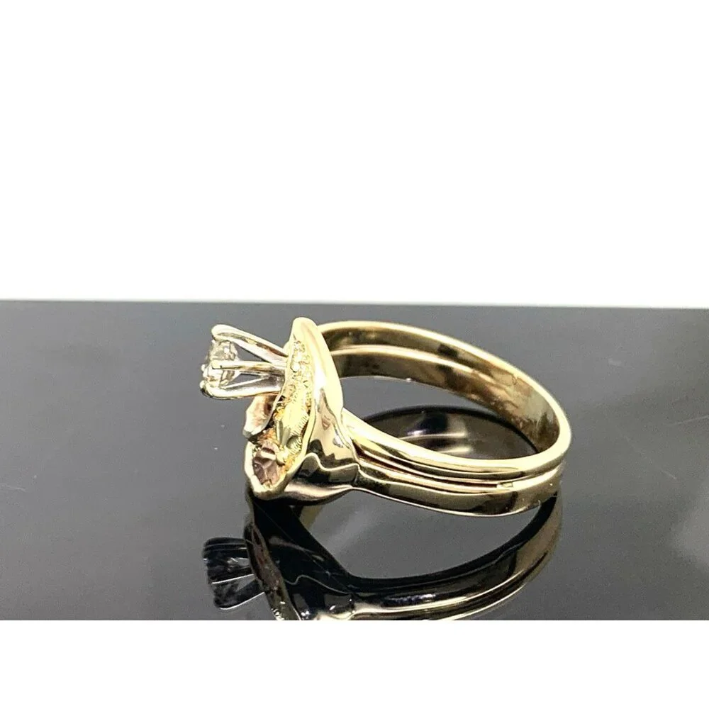 Cocktail Diamond Ring 0.30ctw 14k Yellow Gold Estate Jewelry Women's Size 8.5